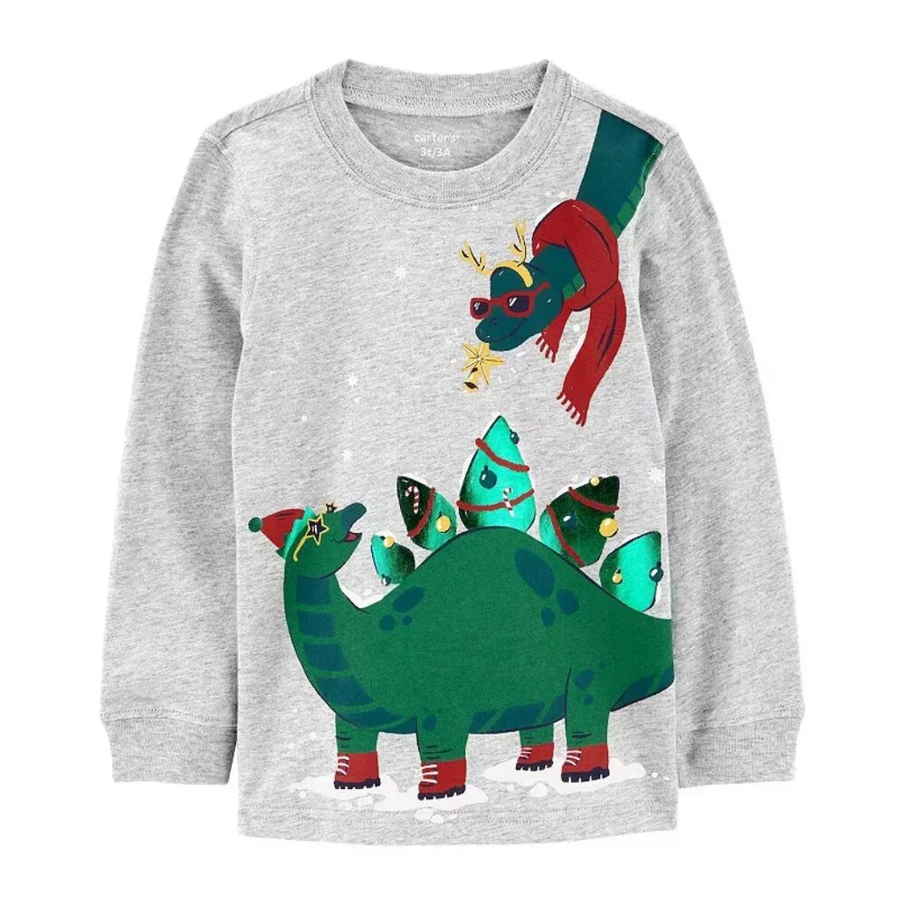 Toddler Boy Carter's Christmas Dinosaur Graphic Tee/NWT/24M